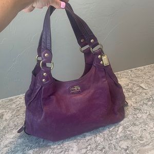 Purple Coach shoulder bag